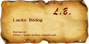 Lacko Bódog névjegykártya